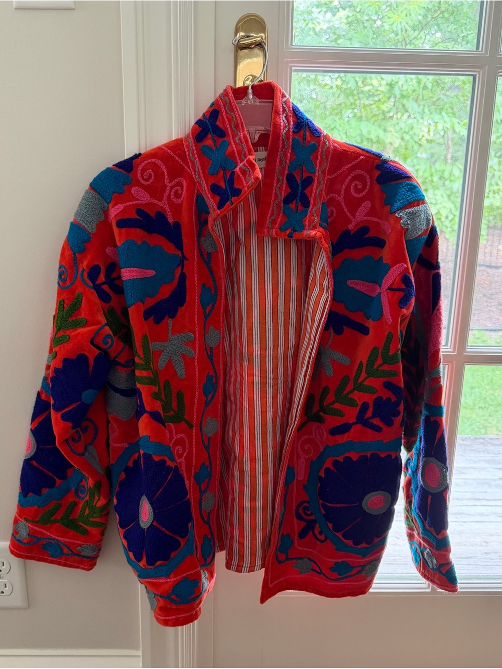 Gorgeous embroidered jacket! Open style-ONE SIZE! Orange with perfect accents!
